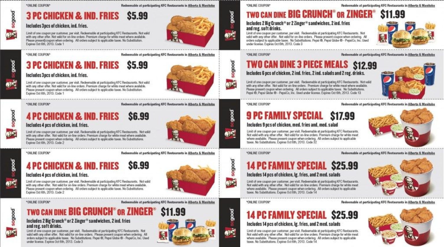 KFC Coupons & Deals Canada [Feb 2024] ️ KFC Menu Canada Prices 2024 ️